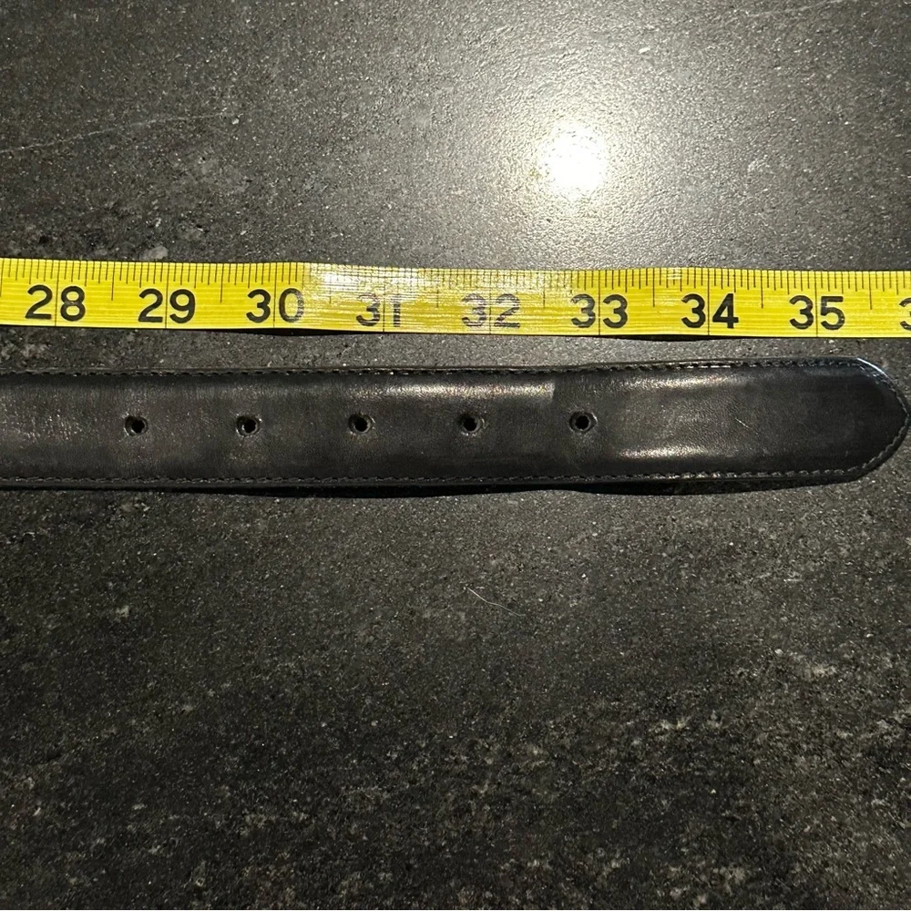 Talbots Vintage 1994 Leather Belt Silver Decorative Buckle Sz Medium‎